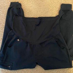 FIGS Women's Zamora Maternity Jogger Scrub Pants Size L Dark Harbor